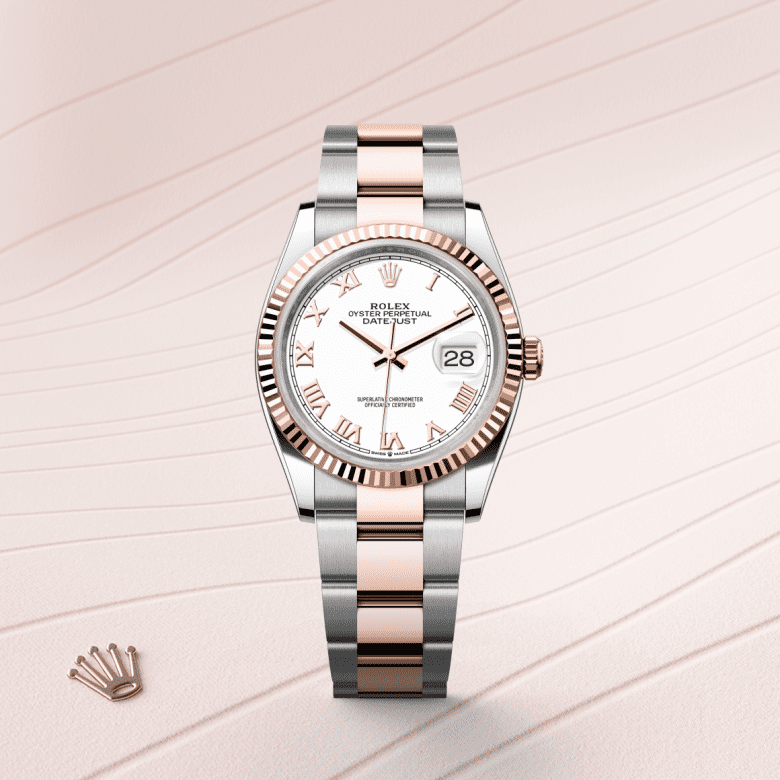 Rolex Datejust 36, Oyster, 36 mm, Oystersteel og Everose guld, M126231-0016