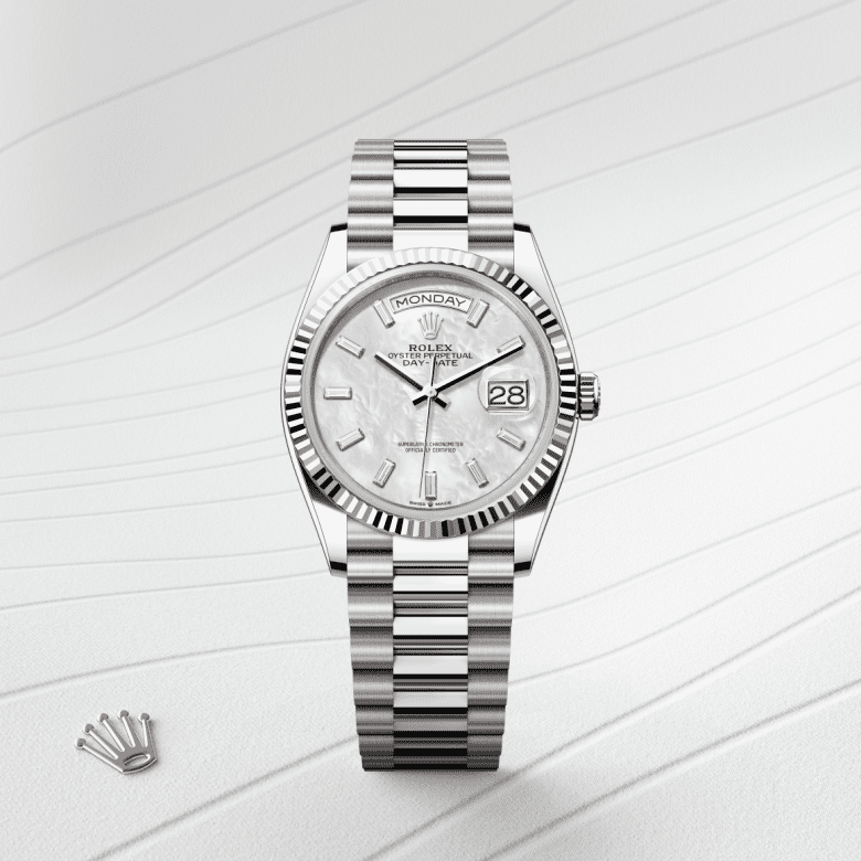 Rolex Day-Date 36, Oyster, 36 mm, hvidguld, M128239-0065