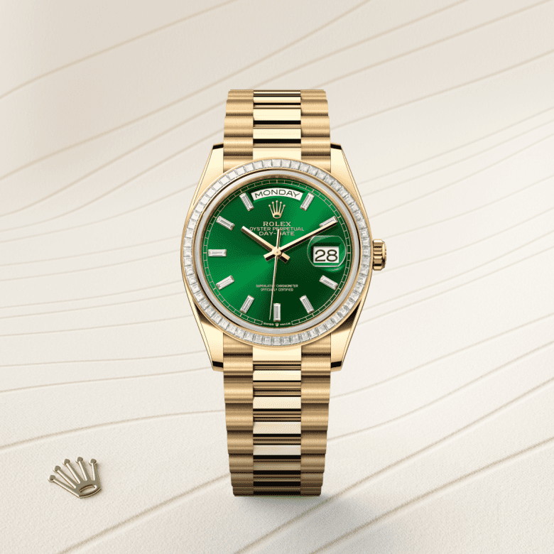 Rolex Day-Date 36, Oyster, 36 mm, guld og diamanter, M128398TBR-0035