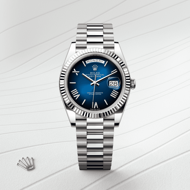 Rolex Day-Date 40, Oyster, 40 mm, hvidguld, M228239-0076