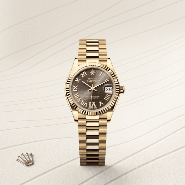 Rolex Datejust 31, Oyster, 31 mm, gult guld, M278278-0032