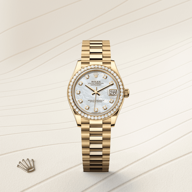 Rolex Datejust 31, Oyster, 31 mm, guld og diamanter, M278288RBR-0006