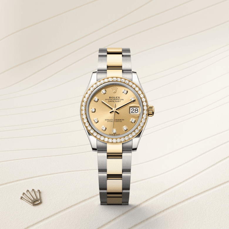 Rolex Datejust 31, Oyster, 31 mm, Oystersteel, guld og diamanter, M278383RBR-0025