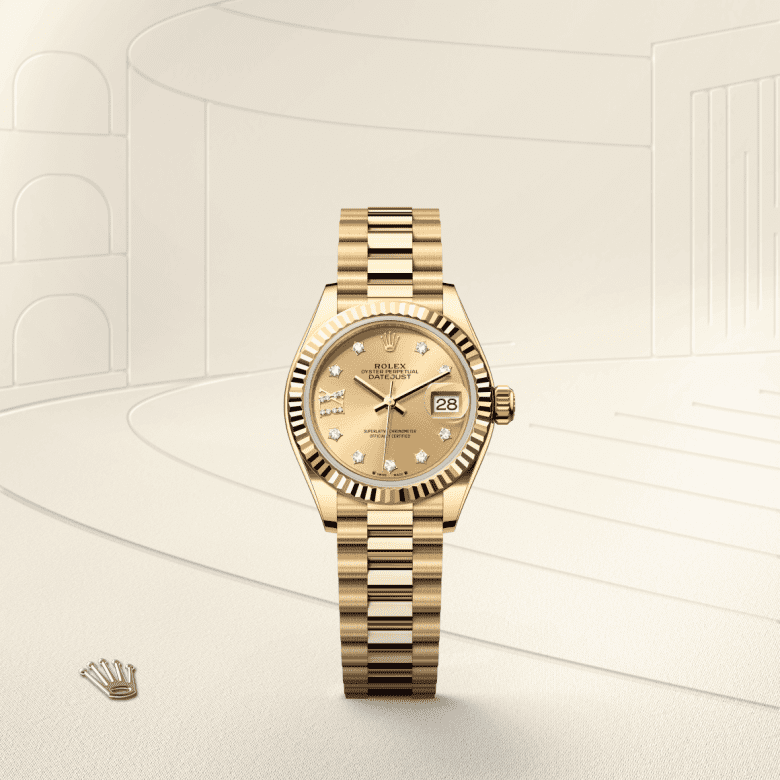 Rolex Lady-Datejust, Oyster, 28 mm, gult guld, M279178-0013