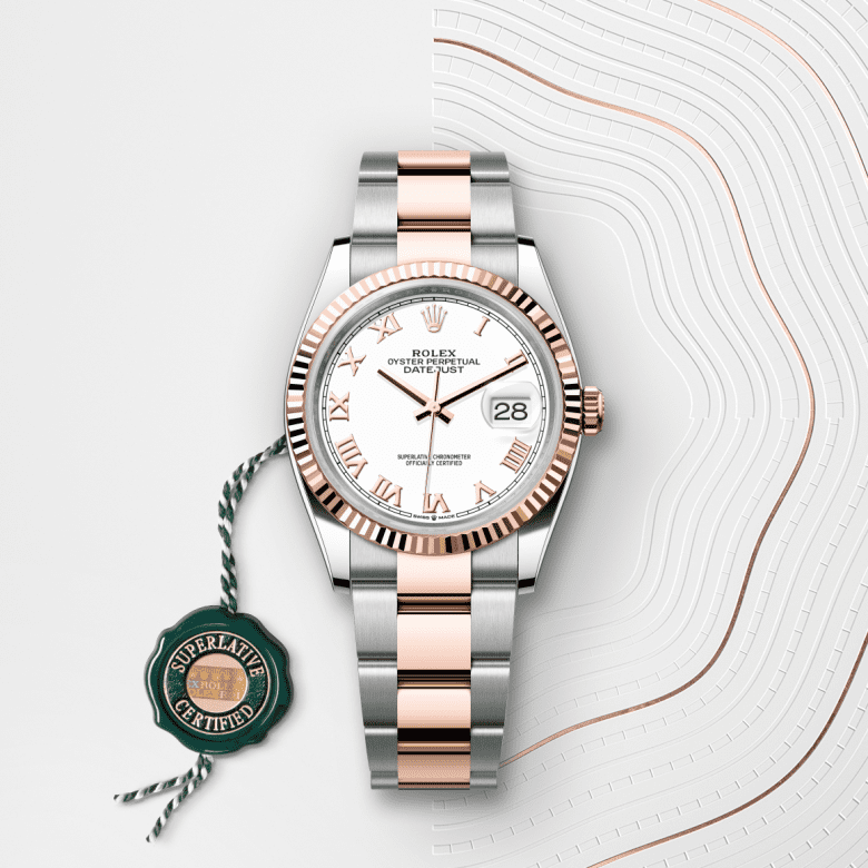 Rolex Datejust 36, Oyster, 36 mm, Oystersteel og Everose guld, M126231-0016