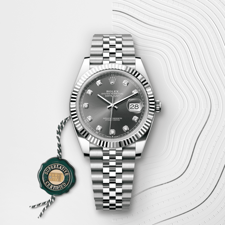 Rolex Datejust 41, Oyster, 41 mm, Oystersteel og hvidguld, M126334-0006