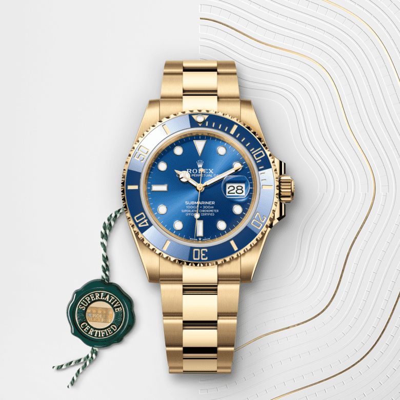 Rolex Submariner Date, Oyster, 41 mm, gult guld, M126618LB-0002
