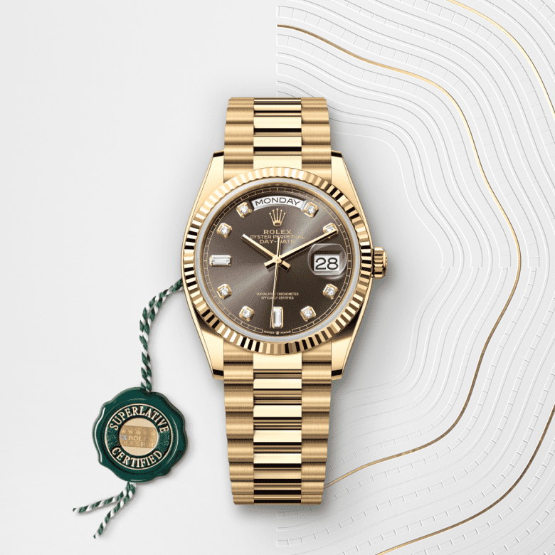 Rolex Day-Date 36, Oyster, 36 mm, gult guld, M128238-0022