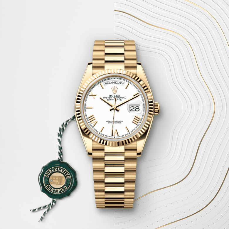 Rolex Day-Date 36, Oyster, 36 mm, gult guld, M128238-0113