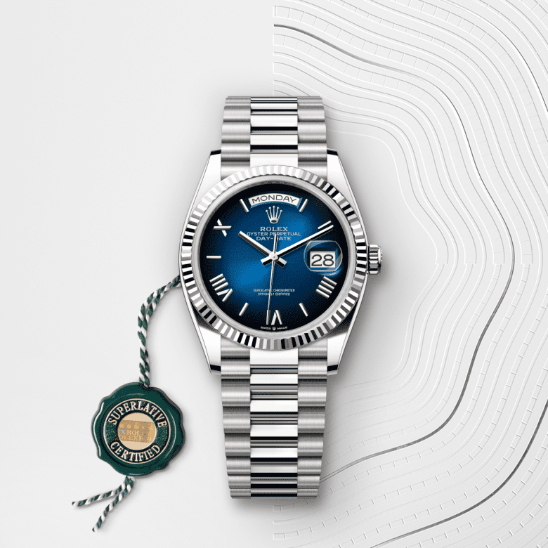 Rolex Day-Date 36, Oyster, 36 mm, hvidguld, M128239-0063