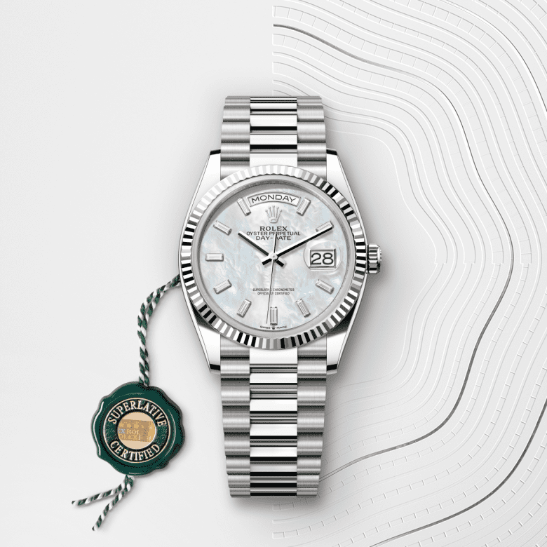 Rolex Day-Date 36, Oyster, 36 mm, hvidguld, M128239-0065
