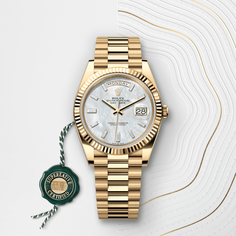 Rolex Day-Date 40, Oyster, 40 mm, gult guld, M228238-0071