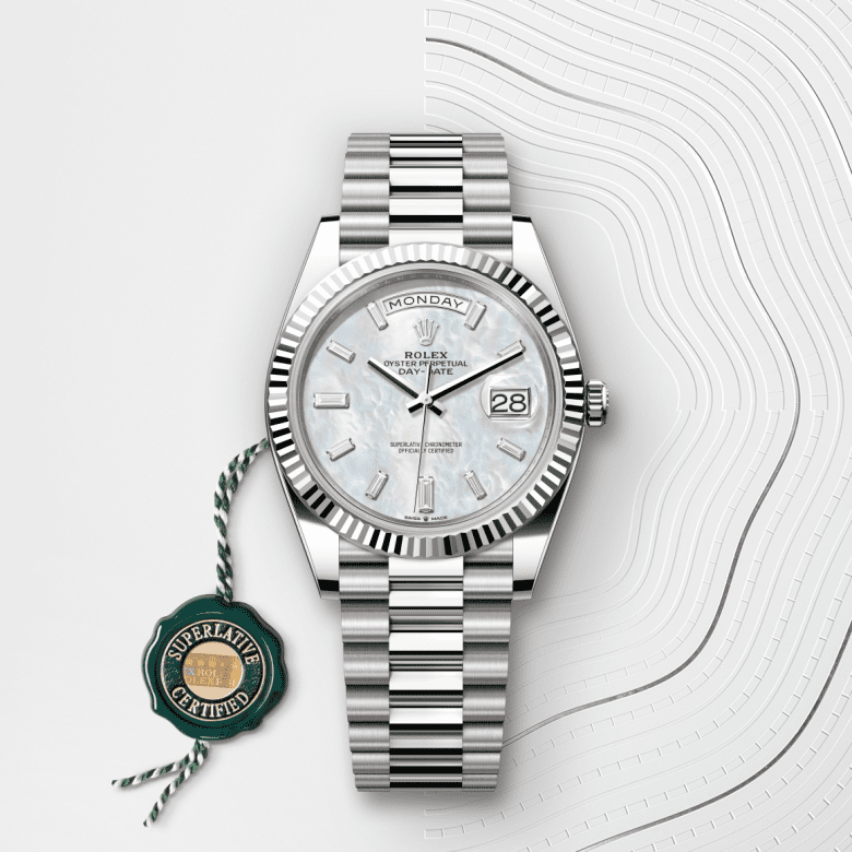 Rolex Day-Date 40, Oyster, 40 mm, hvidguld, M228239-0078
