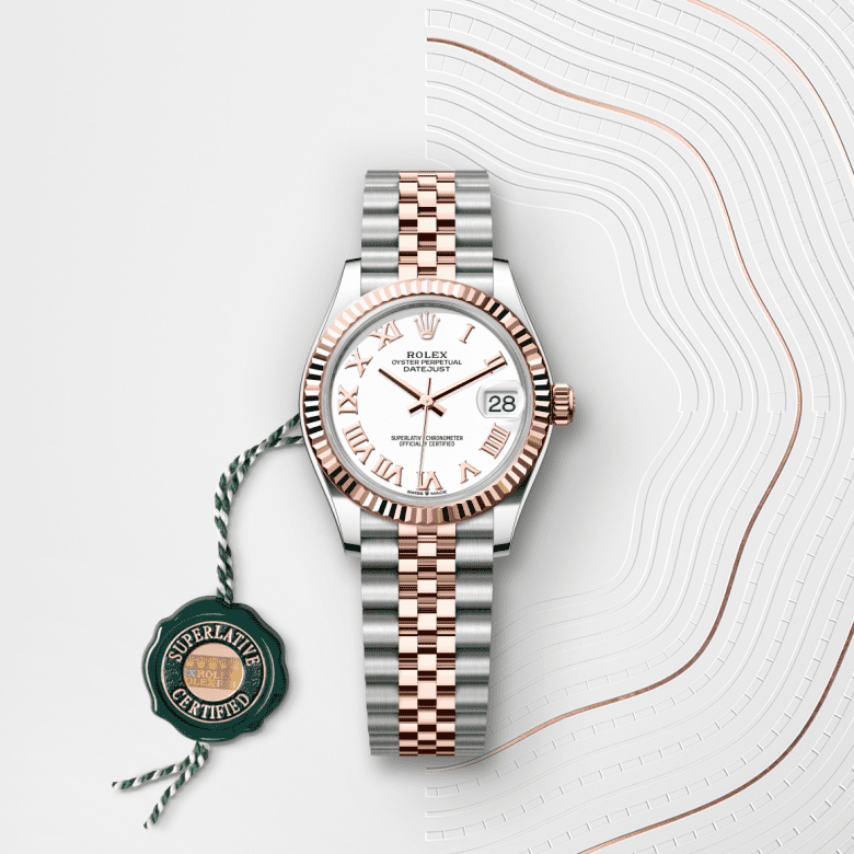 Rolex Datejust 31, Oyster, 31 mm, Oystersteel og Everose guld, M278271-0002