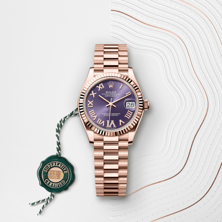 Rolex Datejust 31, Oyster, 31 mm, Everose guld, M278275-0029