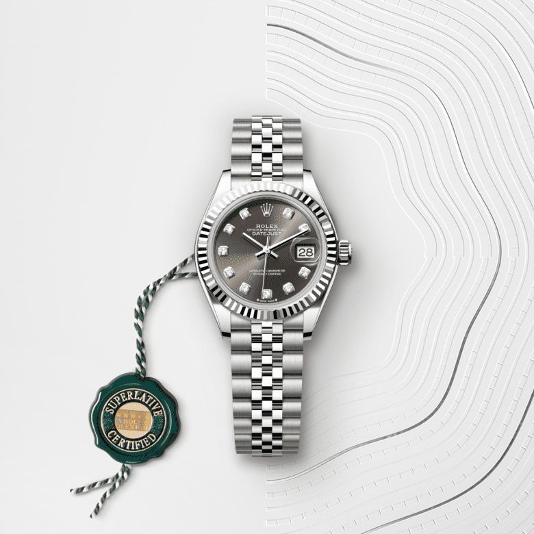 Rolex Lady-Datejust, Oyster, 28 mm, Oystersteel og hvidguld, M279174-0015