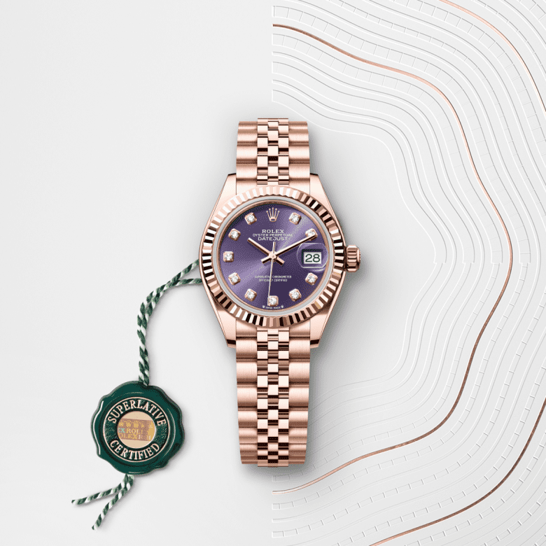 Rolex Lady-Datejust, Oyster, 28 mm, Everose guld, M279175-0020