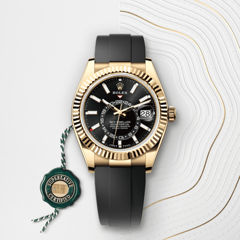 Rolex Sky-Dweller, Oyster, 42 mm, gult guld, M336238-0002