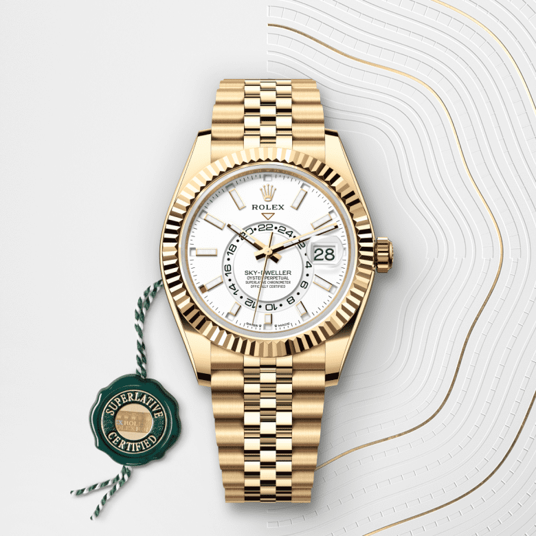 Rolex Sky-Dweller, Oyster, 42 mm, gult guld, M336938-0006