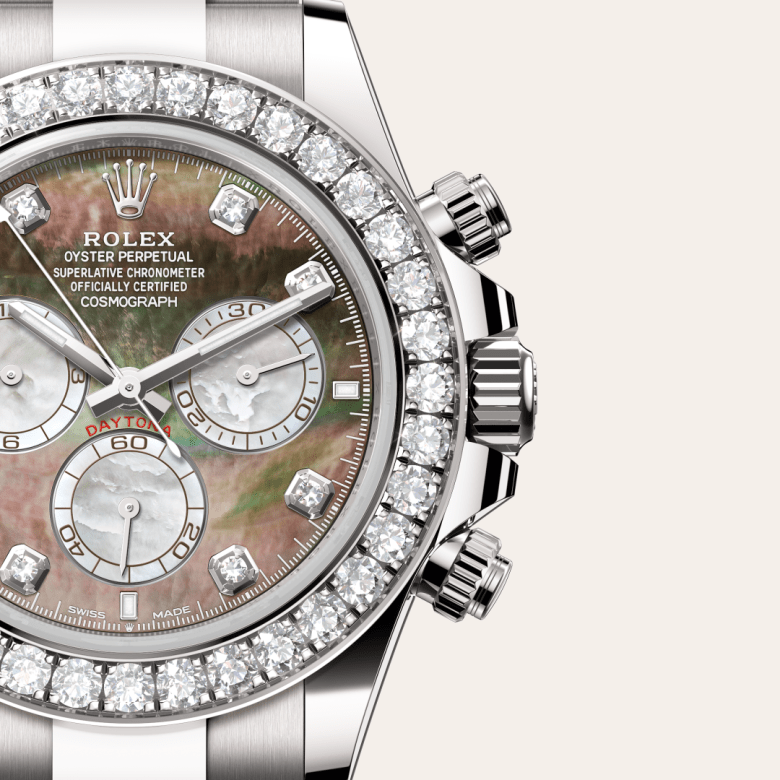 Rolex Cosmograph Daytona, Oyster, 40 mm, hvidguld og diamanter, M126579RBR-0001