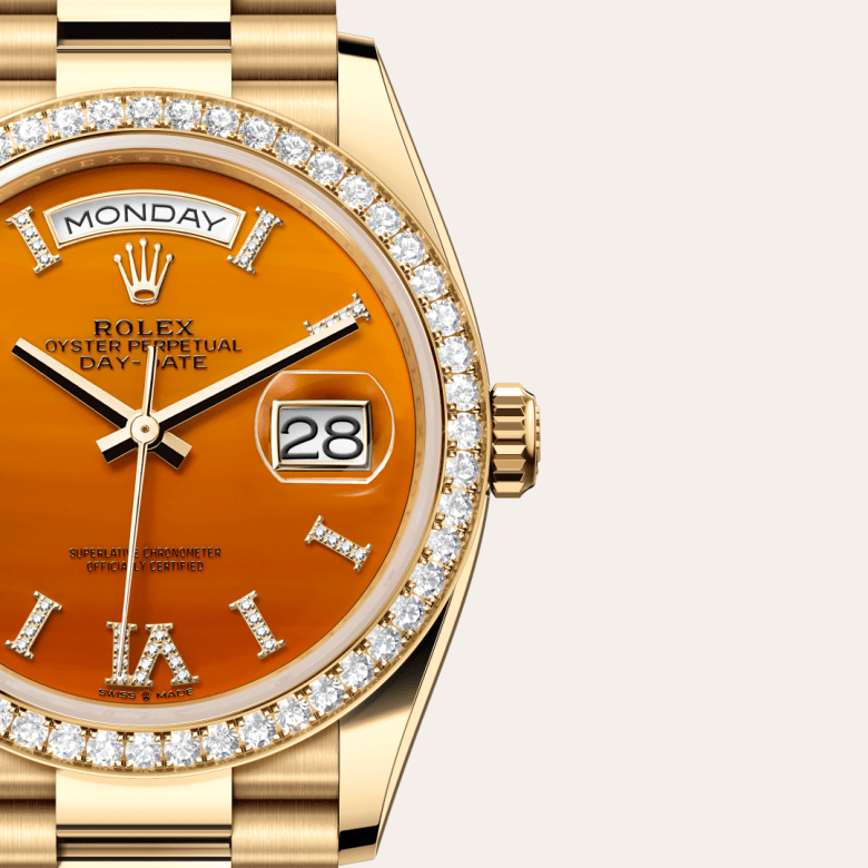 Rolex Day-Date 36, Oyster, 36 mm, guld og diamanter, M128348RBR-0049