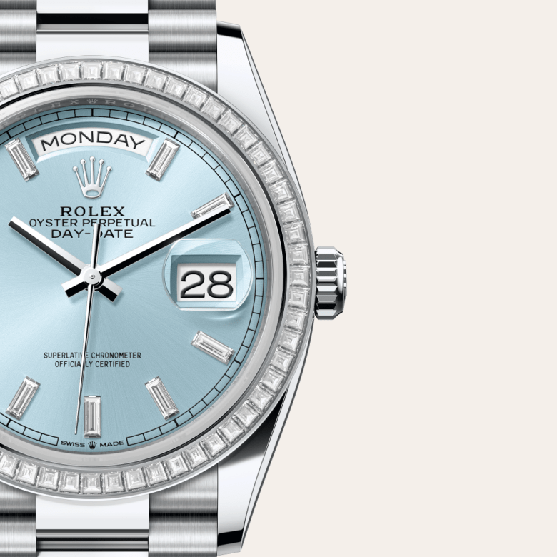 Rolex Day-Date 36, Oyster, 36 mm, platin og diamanter, M128396TBR-0003