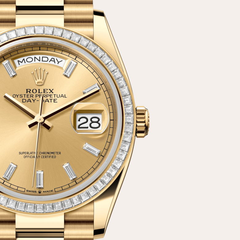 Rolex Day-Date 36, Oyster, 36 mm, guld og diamanter, M128398TBR-0037