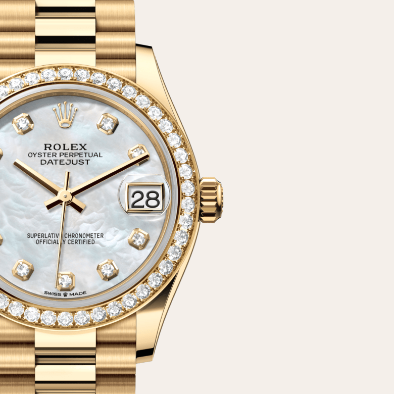 Rolex Datejust 31, Oyster, 31 mm, guld og diamanter, M278288RBR-0006