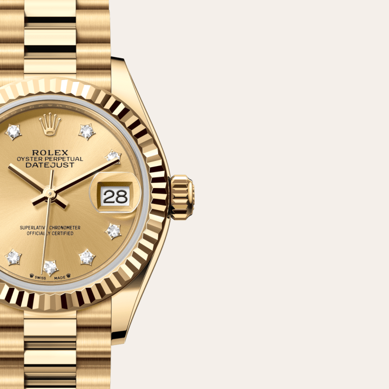 Rolex Lady-Datejust, Oyster, 28 mm, gult guld, M279178-0013