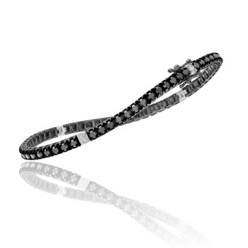 Tennisarmb�nd Modern 18kt sort rhodineret hvidguld - Sorte brillianter og diamanter