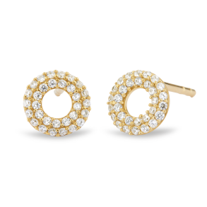 Matin Earrings yellow gold w. brilliant cut diamonds
