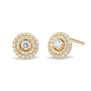 Matin Earrings yellow gold w. brilliant cut diamonds
