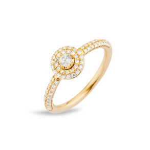 Matin Ring yellow gold w. brilliant cut diamonds
