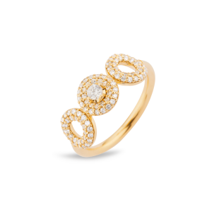 Matin Ring yellow gold w. brilliant cut diamonds