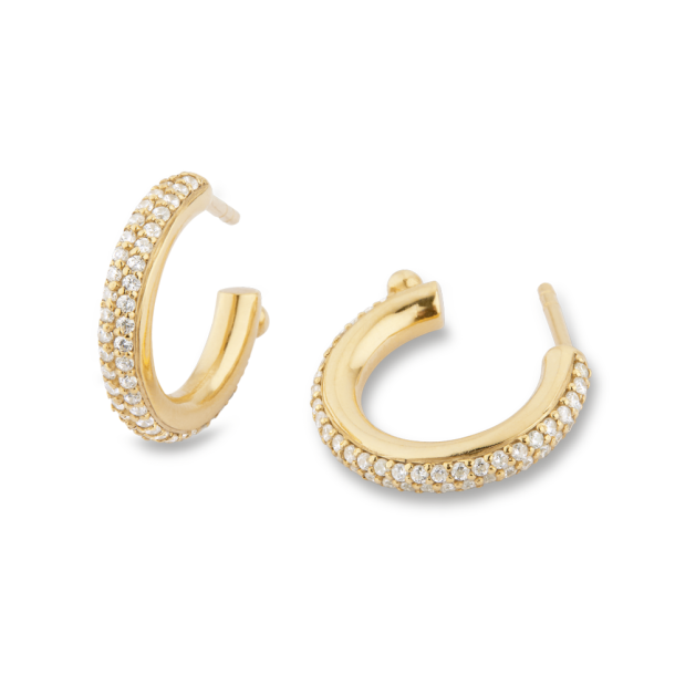 Matiné Hoop yellow gold w. brilliant cut diamonds