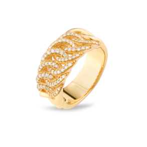 Sitana Ring yellow gold w. brilliant cut diamonds