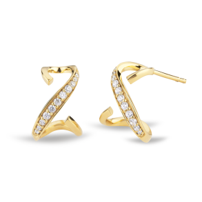 Sitana Hoop yellow gold w. brilliant cut diamonds