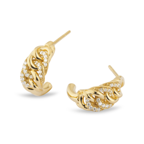 Sitana Hoop yellow gold w. brilliant cut diamonds