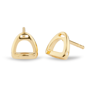 Fiontini Earrings yellow gold w. brilliant cut diamonds