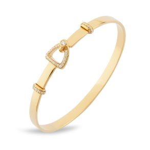 Fiontini Bangle yellow gold w. brilliant cut diamonds