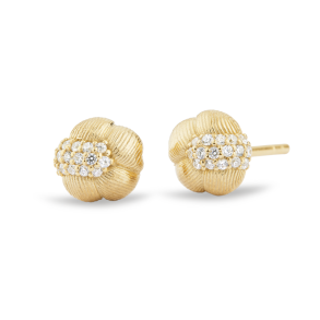 Sav Earrings yellow gold w. brilliant cut diamonds