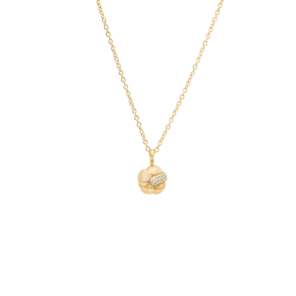 Sav Pendant yellow gold w. brilliant cut diamonds