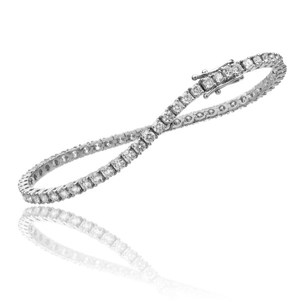 Tennisarmbnd Classic 18kt hvidguld - Hvide brillianter TW-VS