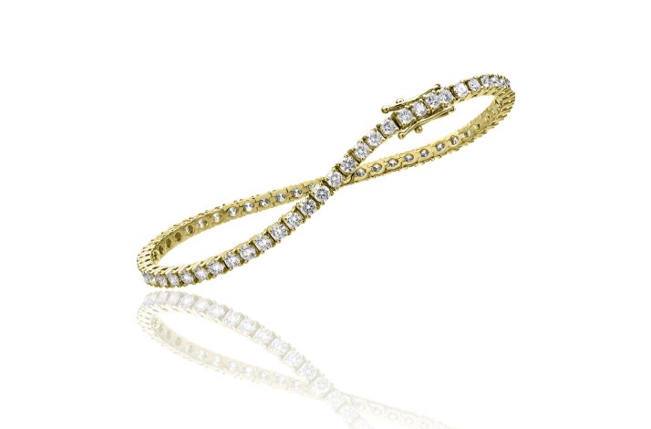 Tennisarmb�nd Classic 18kt gulguld - Hvide brillianter TW-VS