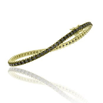 Tennisarmb�nd Modern 18kt gulguld- Sorte brillianter
