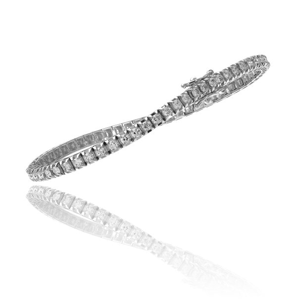 Tennisarmbnd Modern 18kt hvidguld - Hvide brillianter TW-VS