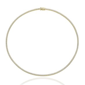 Tennishalsk�de Modern 18kt gulguld - Hvide brillianter TW-VS