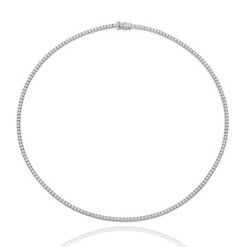 Tennishalsk�de Modern 18kt hvidguld - Hvide brillianter TW-VS