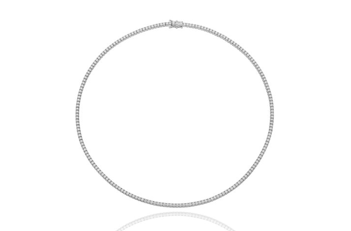 Tennishalsk�de Modern 18kt hvidguld - Hvide brillianter TW-VS