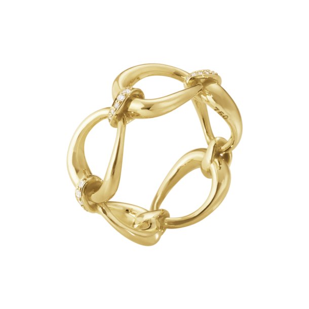Offspring ring med diamanter, 18 kt. YG